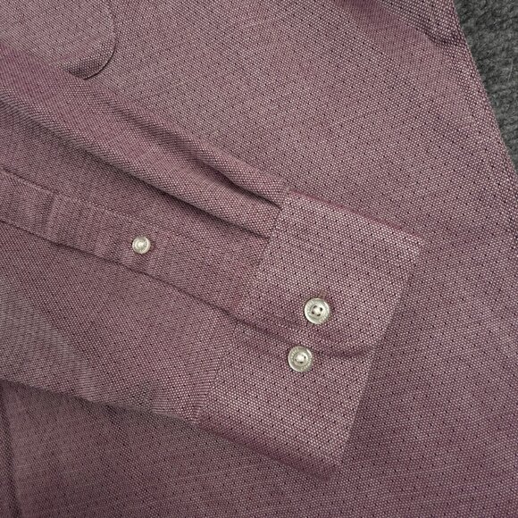 NWT Daniel Cremieux Long Sleeve Button Up Shirt Purple XL Cotton Blue X Print - Picture 10 of 16